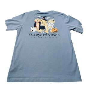 Vineyard Vines Youth Halloween Dog Graphic T-Shirt Short Sleeve Blue Size Medium